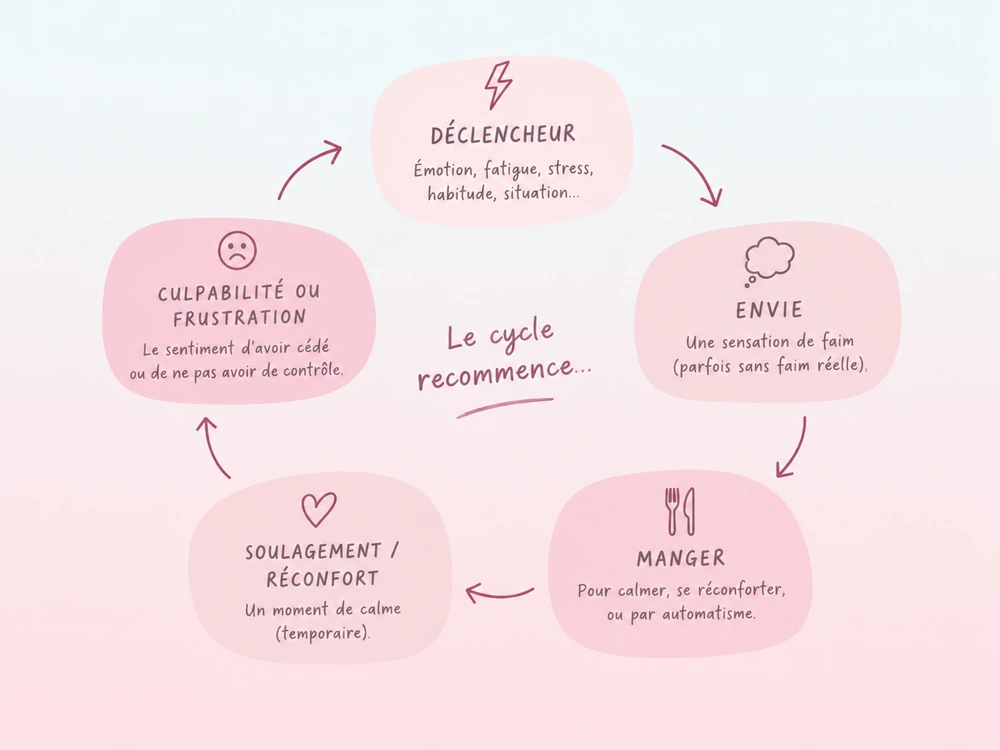 Explication avec schéma des compulsions alimentaires